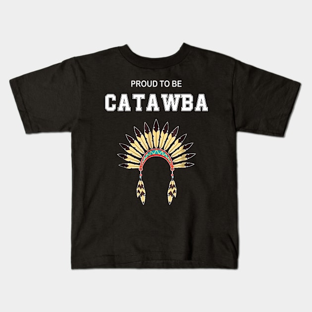 Native American Headdress Catawba Kids T-Shirt by Morris Felders Jr